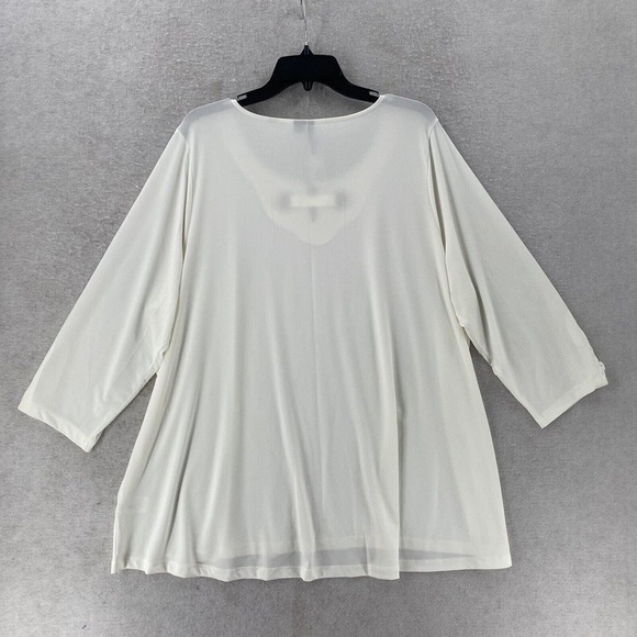 NWT New Directions Blouse Womens‎ 2X Flowy Tunic Career Metal Accent 3/4 Sleeve - Picture 2 of 13